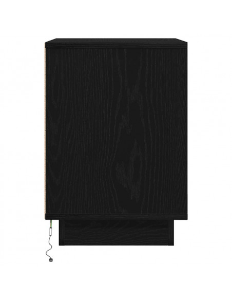Comodino con Luci LED Nero 38x34x50 cm
