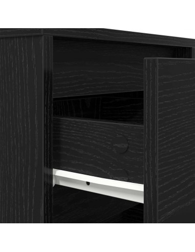 Comodino con Luci LED Nero 38x34x50 cm