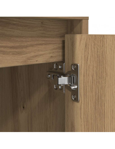 Comodino con Luci LED Rovere Artigianale 38x34x50 cm