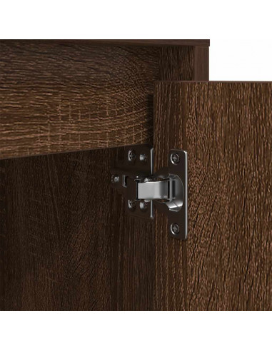 Comodino con Luci LED Rovere Fumo 38x34x50 cm