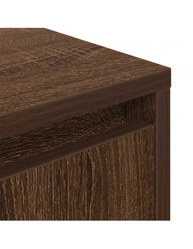 Comodino con Luci LED Rovere Fumo 38x34x50 cm