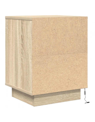 Comodino con Luci LED Rovere Sonoma 38x34x50 cm