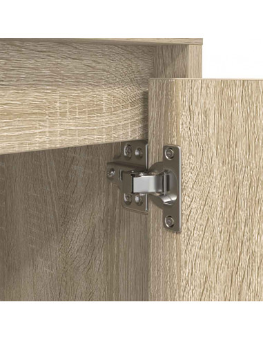 Comodino con Luci LED Rovere Sonoma 38x34x50 cm