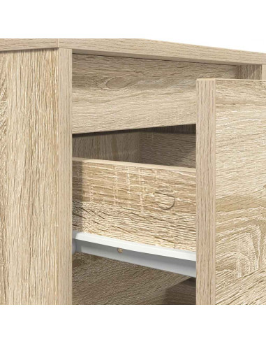 Comodino con Luci LED Rovere Sonoma 38x34x50 cm