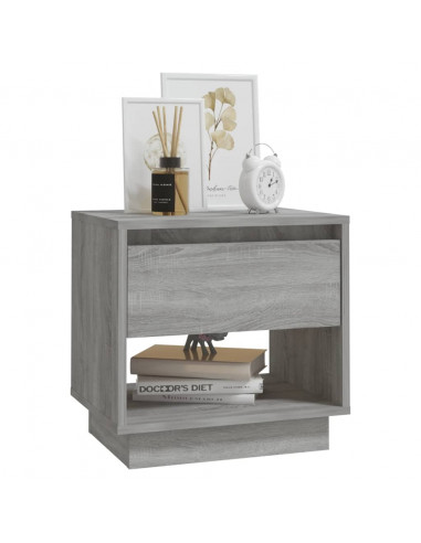 Comodino Sonoma Grigio 45x34x44 cm in Truciolato