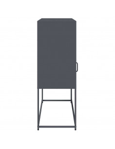 Credenza Antracite 100,5x39x107 cm in Acciaio Laminato a Freddo