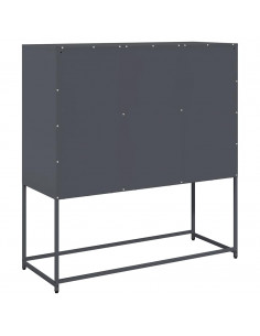 Credenza Antracite 100,5x39x107 cm in Acciaio Laminato a Freddo 2