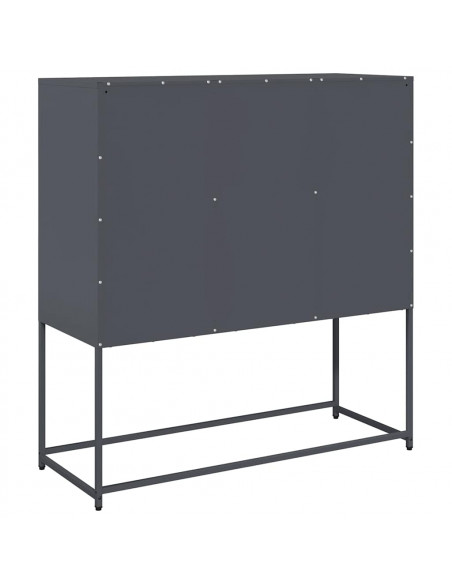 Credenza Antracite 100,5x39x107 cm in Acciaio Laminato a Freddo