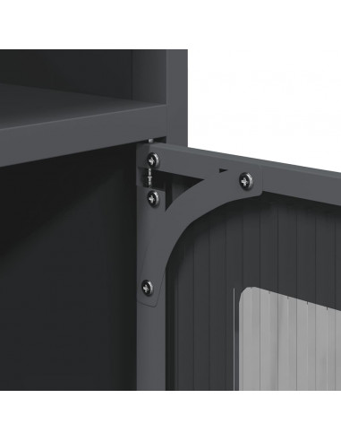 Credenza Antracite 100,5x39x107 cm in Acciaio Laminato a Freddo