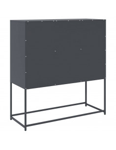 Credenza Antracite 100,5x39x107 cm in Acciaio Laminato a Freddo 2