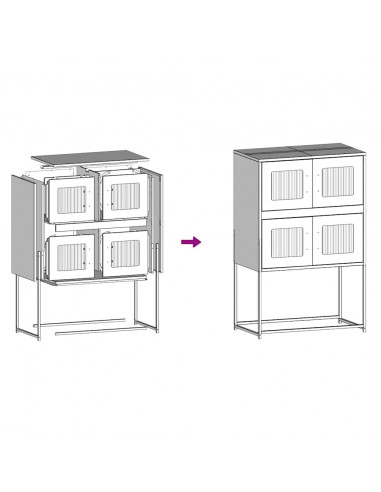 Credenza Antracite 68x39x107 cm Acciaio