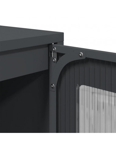 Credenza Antracite 68x39x123 cm Acciaio