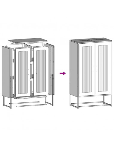 Credenza Antracite 68x39x123 cm Acciaio