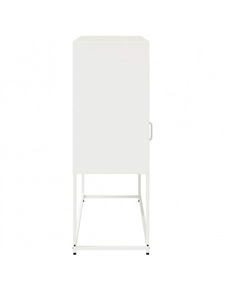 Credenza Bianca 100,5x39x107 cm in Acciaio Laminato a Freddo