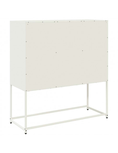 Credenza Bianca 100,5x39x107 cm in Acciaio Laminato a Freddo