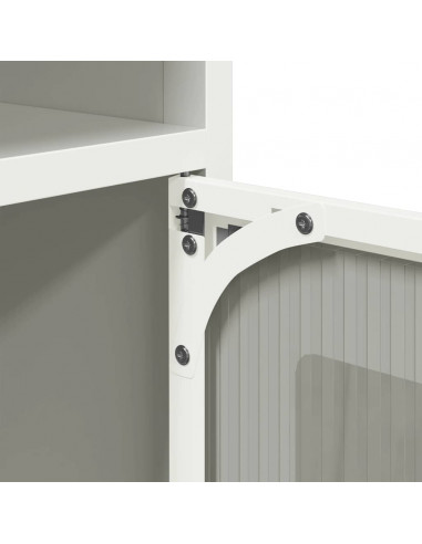 Credenza Bianca 100,5x39x107 cm in Acciaio Laminato a Freddo