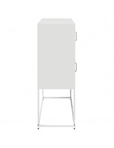 Credenza Bianca 100,5x39x107 cm in Acciaio Laminato a Freddo