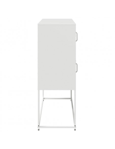 Credenza Bianca 100,5x39x107 cm in Acciaio Laminato a Freddo