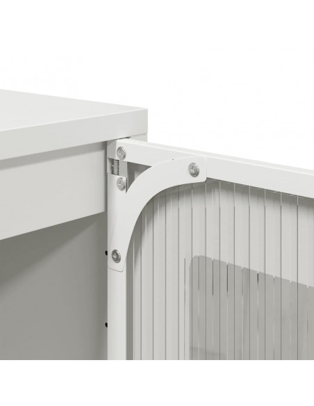 Credenza Bianca 100,5x39x107 cm in Acciaio Laminato a Freddo