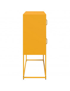 Credenza Giallo Senape 100,5x39x107cm Acciaio Laminato Freddo