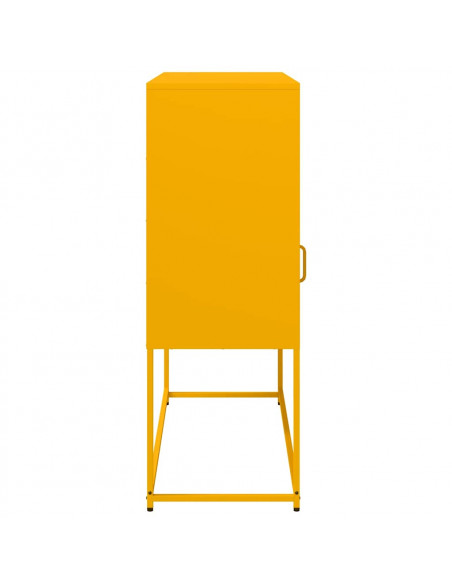 Credenza Giallo Senape 100,5x39x107cm Acciaio Laminato Freddo