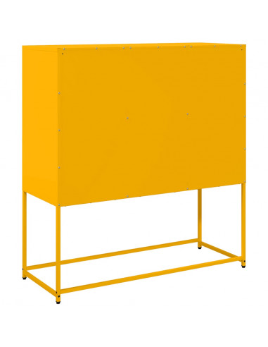 Credenza Giallo Senape 100,5x39x107cm Acciaio Laminato Freddo