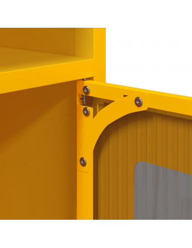 Credenza Giallo Senape 100,5x39x107cm Acciaio Laminato Freddo