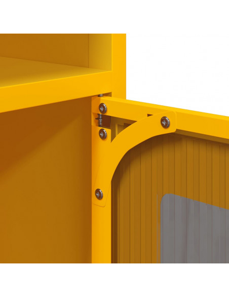 Credenza Giallo Senape 100,5x39x107cm Acciaio Laminato Freddo