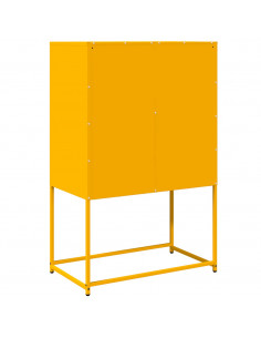 Credenza Giallo Senape 68x39x107 cm in Acciaio 2
