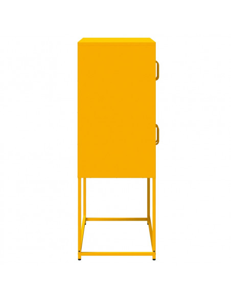 Credenza Giallo Senape 68x39x107 cm in Acciaio