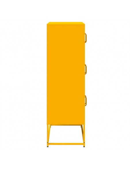 Credenza Giallo Senape 68x39x123 cm in Acciaio