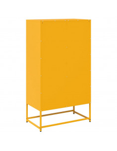 Credenza Giallo Senape 68x39x123 cm in Acciaio 2