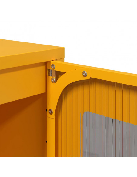 Credenza Giallo Senape 68x39x123 cm in Acciaio