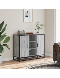 Credenza Grigio Sonoma 92x35x76 cm in Legno Multistrato 2