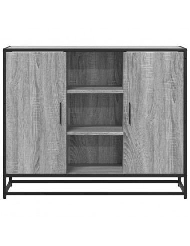 Credenza Grigio Sonoma 92x35x76 cm in Legno Multistrato