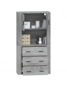 Credenza Grigio Sonoma in Legno Multistrato