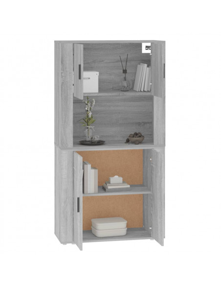 Credenza Grigio Sonoma in Legno Multistrato