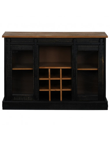 Credenza HALDEN 2 Ante Scorrevoli 112x40x80 cm Legno Massello