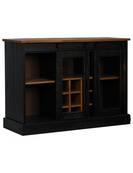 Credenza HALDEN 2 Ante Scorrevoli 112x40x80 cm Legno Massello