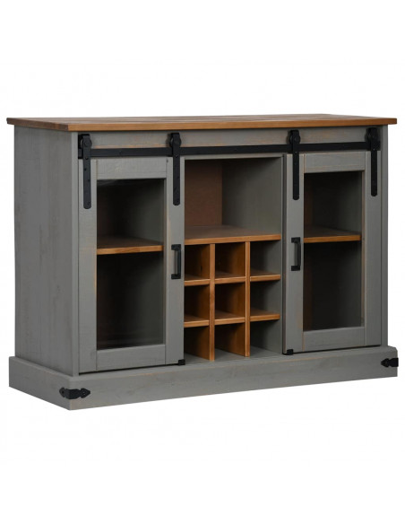 Credenza HALDEN 2 Ante Scorrevoli 112x40x80 cm Legno Massello