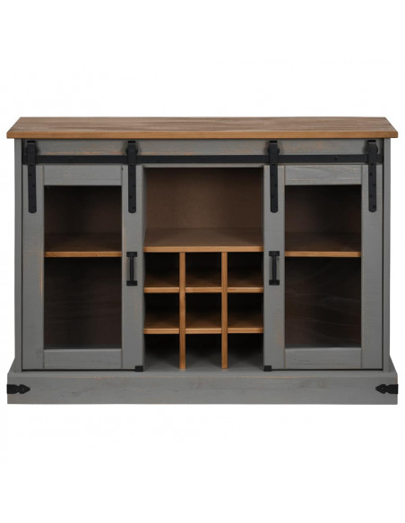 Credenza HALDEN 2 Ante Scorrevoli 112x40x80 cm Legno Massello