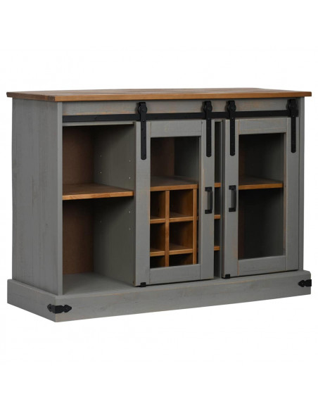 Credenza HALDEN 2 Ante Scorrevoli 112x40x80 cm Legno Massello