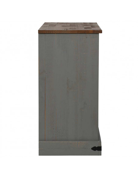 Credenza HALDEN 2 Ante Scorrevoli 112x40x80 cm Legno Massello