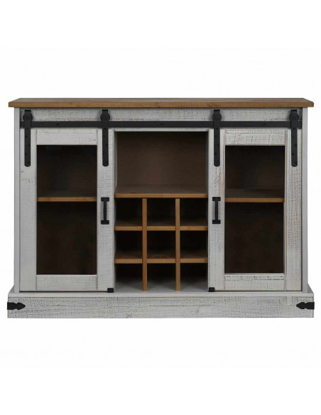 Credenza HALDEN 2 Ante Scorrevoli 112x40x80 cm Legno Massello