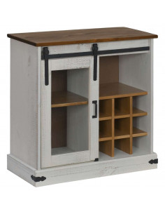 Credenza HALDEN con Anta Scorrevole 80x40x80 cm Legno Massello