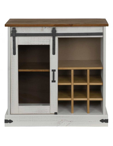 Credenza HALDEN con Anta Scorrevole 80x40x80 cm Legno Massello