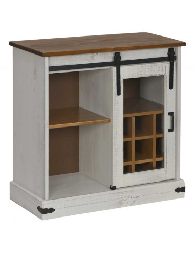 Credenza HALDEN con Anta Scorrevole 80x40x80 cm Legno Massello