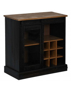 Credenza HALDEN con Anta Scorrevole 80x40x80 cm Legno Massello