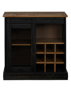 Credenza HALDEN con Anta Scorrevole 80x40x80 cm Legno Massello 2