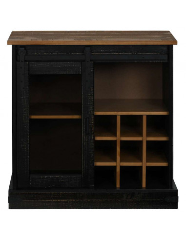 Credenza HALDEN con Anta Scorrevole 80x40x80 cm Legno Massello